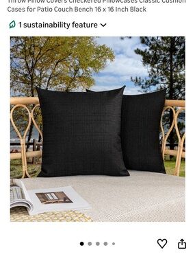 2 Decorative Throw Pillow - 16”x 16